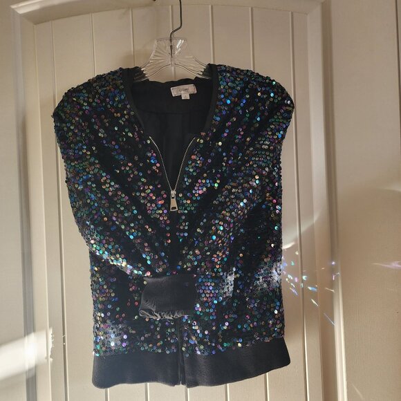 Disney Signed XL Black Sequin Zip-Up Hoodie Jacket - Picture 10 of 10